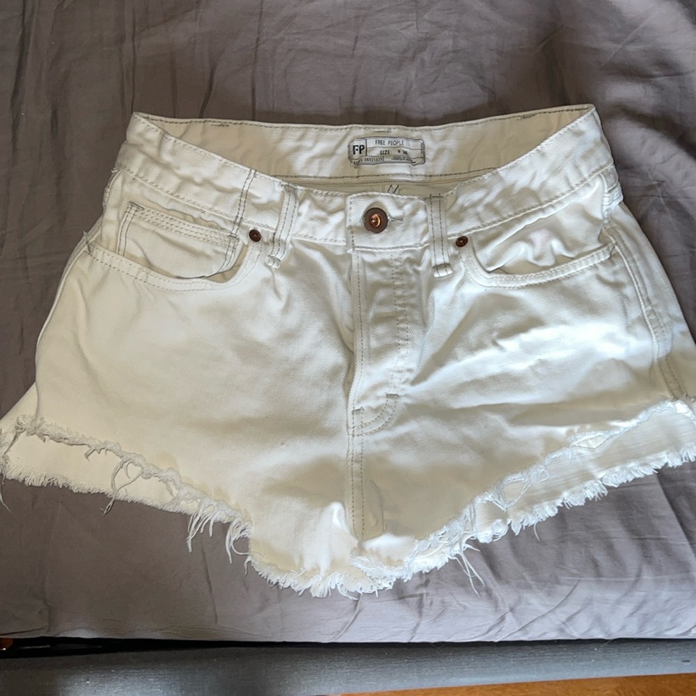 Free people white cutoff shorts